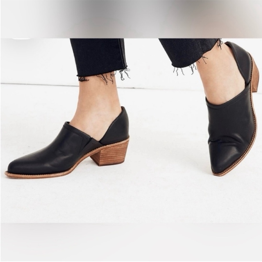 Madewell The Brady Black Leather Boho Lowcut Bootie, 9.5 - Picture 2 of 10